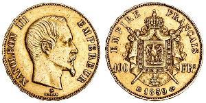 100 Franc Second French Empire (1852-1870) Gold Napoleon III (1808-1873)