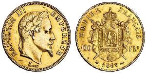 100 Franc Second French Empire (1852-1870) Gold Napoleon III (1808-1873)