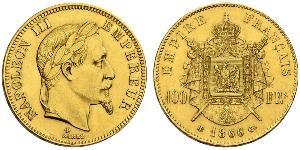 100 Franc Second French Empire (1852-1870) Gold Napoleon III (1808-1873)