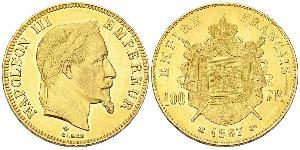 100 Franc Second French Empire (1852-1870) Gold Napoleon III (1808-1873)