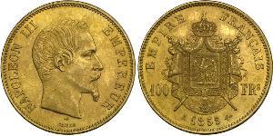 100 Franc Second French Empire (1852-1870) Gold Napoleon III (1808-1873)