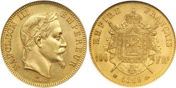 100 Franc Second French Empire (1852-1870) Gold Napoleon III (1808-1873)