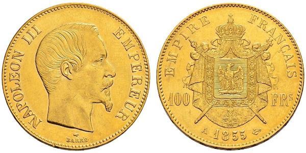 100 Franc Second French Empire (1852-1870) Gold Napoleon III (1808-1873)