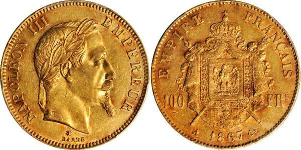 100 Franc Second French Empire (1852-1870) Gold Napoleon III (1808-1873)