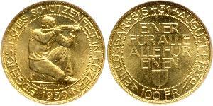 100 Franc Switzerland Gold 