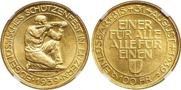 100 Franc Switzerland Gold 