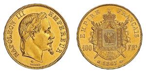 100 Franc Zweites Kaiserreich (1852-1870) Gold Napoleon III (1808-1873)