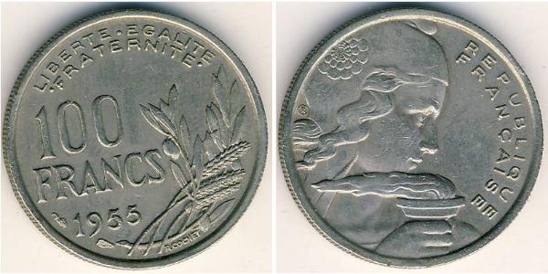 100 Franc Vierte Französische Republik (1946-1958) Kupfer/Nickel 