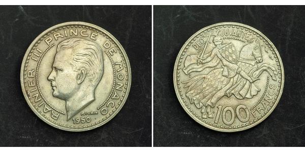 100 Franc Mónaco Níquel/Cobre Raniero III de Mónaco