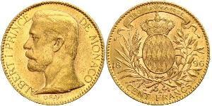 100 Franc Monaco Or Albert I, Prince of Monaco (1848 - 1922)