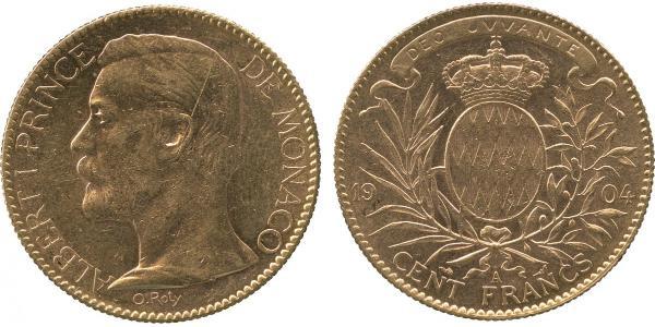 100 Franc Monaco Or Albert I, Prince of Monaco (1848 - 1922)