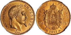100 Franc Second Empire (1852-1870) Or Napoleon III (1808-1873)