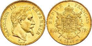 100 Franc Second Empire (1852-1870) Or Napoleon III (1808-1873)