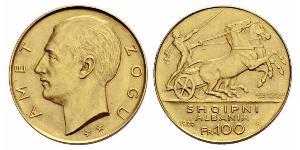 100 Franc Albanian Republic (1925-1928) Oro Zog I, Skanderbeg III of Albania