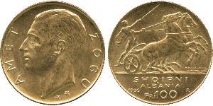 100 Franc Albanian Republic (1925-1928) Oro Zog I, Skanderbeg III of Albania