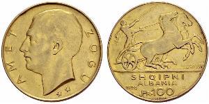 100 Franc Albanian Republic (1925-1928) Oro Zog I, Skanderbeg III of Albania