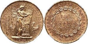 100 Franc French First Republic  (1792-1804) Oro 
