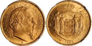 100 Franc Mónaco Oro Carlos III de Mónaco (1818-1889)