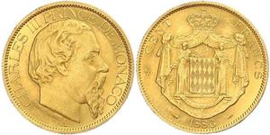 100 Franc Mónaco Oro Carlos III de Mónaco (1818-1889)