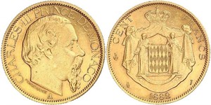 100 Franc Mónaco Oro Carlos III de Mónaco (1818-1889)