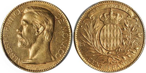 100 Franc Mónaco Oro Albert I, Prince of Monaco (1848 - 1922)