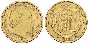 100 Franc Principato di Monaco Oro Carlo III di Monaco (1818-1889)