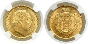 100 Franc Principato di Monaco Oro Carlo III di Monaco (1818-1889)