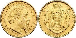 100 Franc Principato di Monaco Oro Carlo III di Monaco (1818-1889)