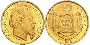 100 Franc Principato di Monaco Oro Carlo III di Monaco (1818-1889)