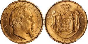 100 Franc Principato di Monaco Oro Carlo III di Monaco (1818-1889)