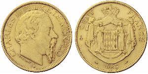 100 Franc Principato di Monaco Oro Carlo III di Monaco (1818-1889)