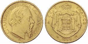 100 Franc Principato di Monaco Oro Carlo III di Monaco (1818-1889)