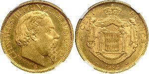 100 Franc Principato di Monaco Oro Carlo III di Monaco (1818-1889)