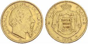 100 Franc Principato di Monaco Oro Carlo III di Monaco (1818-1889)