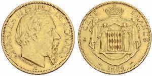 100 Franc Principato di Monaco Oro Carlo III di Monaco (1818-1889)