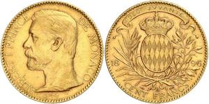 100 Franc Principato di Monaco Oro Albert I, Prince of Monaco (1848 - 1922)