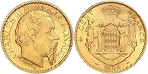 100 Franc Principato di Monaco Oro Carlo III di Monaco (1818-1889)