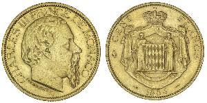 100 Franc Principato di Monaco Oro Carlo III di Monaco (1818-1889)