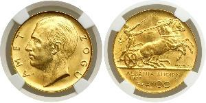 100 Franc Repubblica albanese (1925-1928) Oro Zog I, Skanderbeg III of Albania