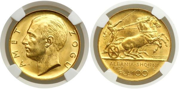 100 Franc Repubblica albanese (1925-1928) Oro Zog I, Skanderbeg III of Albania