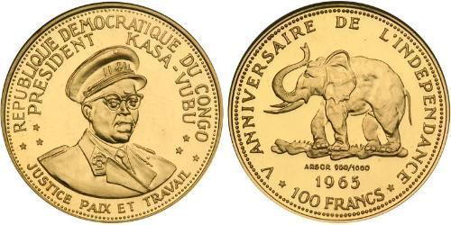 100 Franc República Democrática del Congo Oro 