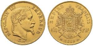 100 Franc Secondo Impero francese (1852-1870) Oro Napoleone III (1808-1873)