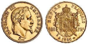 100 Franc Secondo Impero francese (1852-1870) Oro Napoleone III (1808-1873)