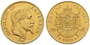 100 Franc Secondo Impero francese (1852-1870) Oro Napoleone III (1808-1873)