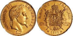 100 Franc Secondo Impero francese (1852-1870) Oro Napoleone III (1808-1873)