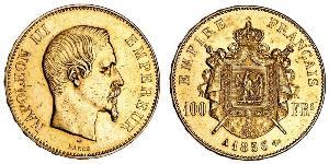 100 Franc Secondo Impero francese (1852-1870) Oro Napoleone III (1808-1873)