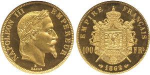 100 Franc Secondo Impero francese (1852-1870) Oro Napoleone III (1808-1873)