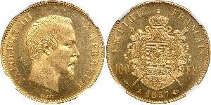 100 Franc Secondo Impero francese (1852-1870) Oro Napoleone III (1808-1873)