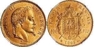 100 Franc Secondo Impero francese (1852-1870) Oro Napoleone III (1808-1873)