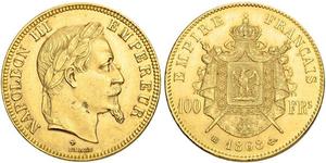 100 Franc Secondo Impero francese (1852-1870) Oro Napoleone III (1808-1873)